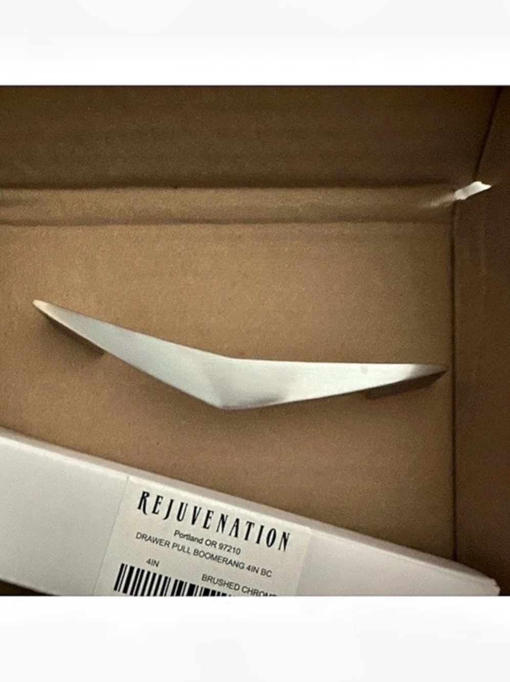 Rejuvenation Boomerang Drawer Pull boomerang brushed chrome set of 10